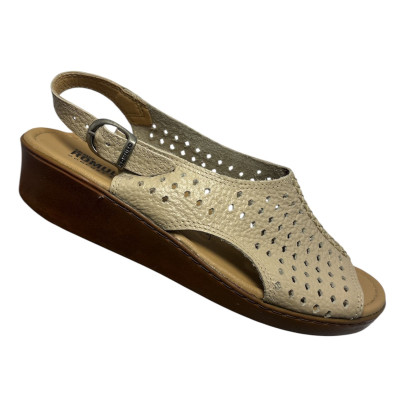 Romulo Sandalia Cuero Arena Mujer Talla 37 Ref 5310 